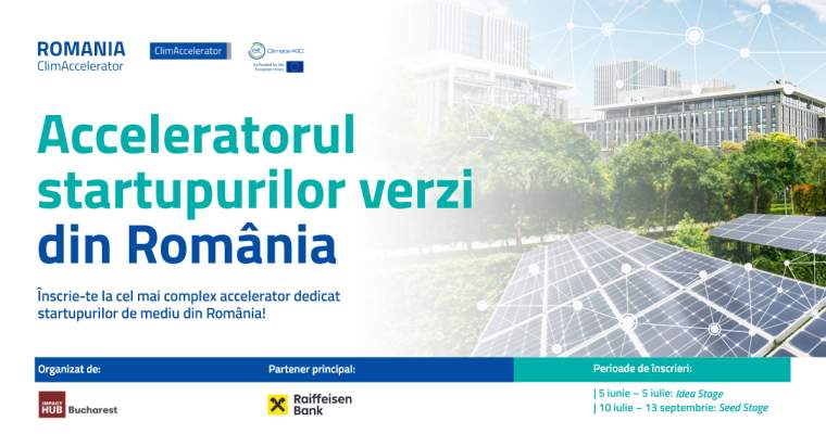 green.start-up.ro: înscrieri la acceleratorul startupurilor verzi, Romania ClimAccelerator.