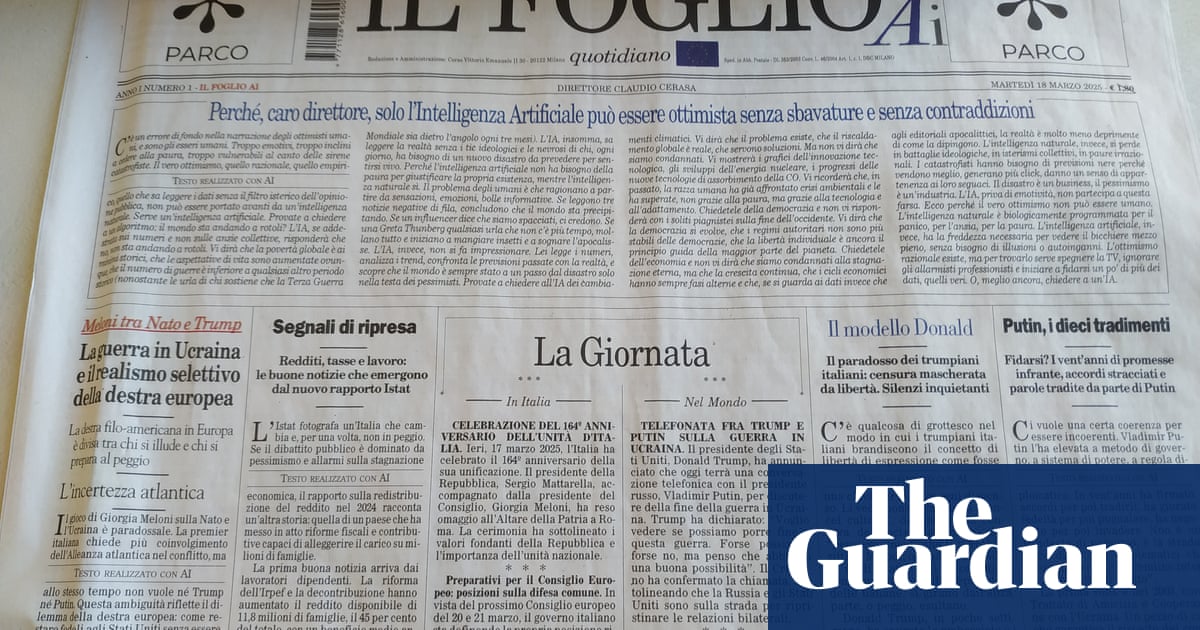 The Guardian: Un ziar italian își lansează prima ediție realizată cu AI