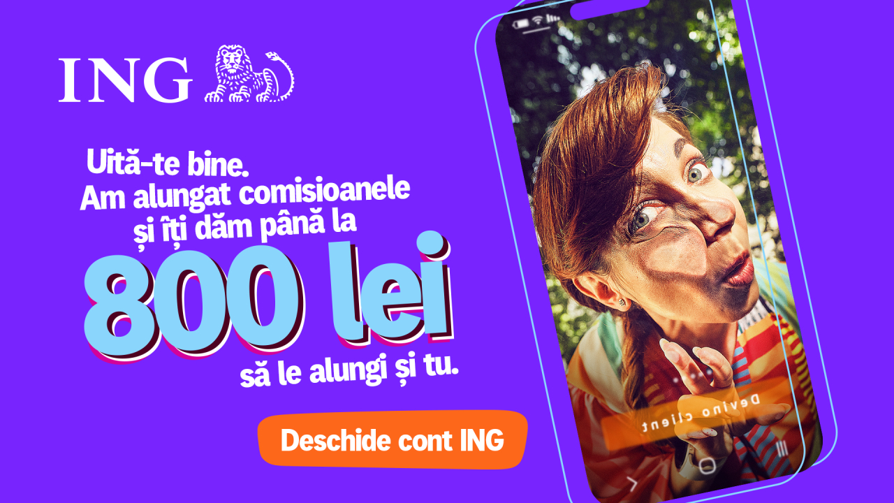 Vezi cum e viața la ING și primești până la 800 de lei testând serviciile băncii