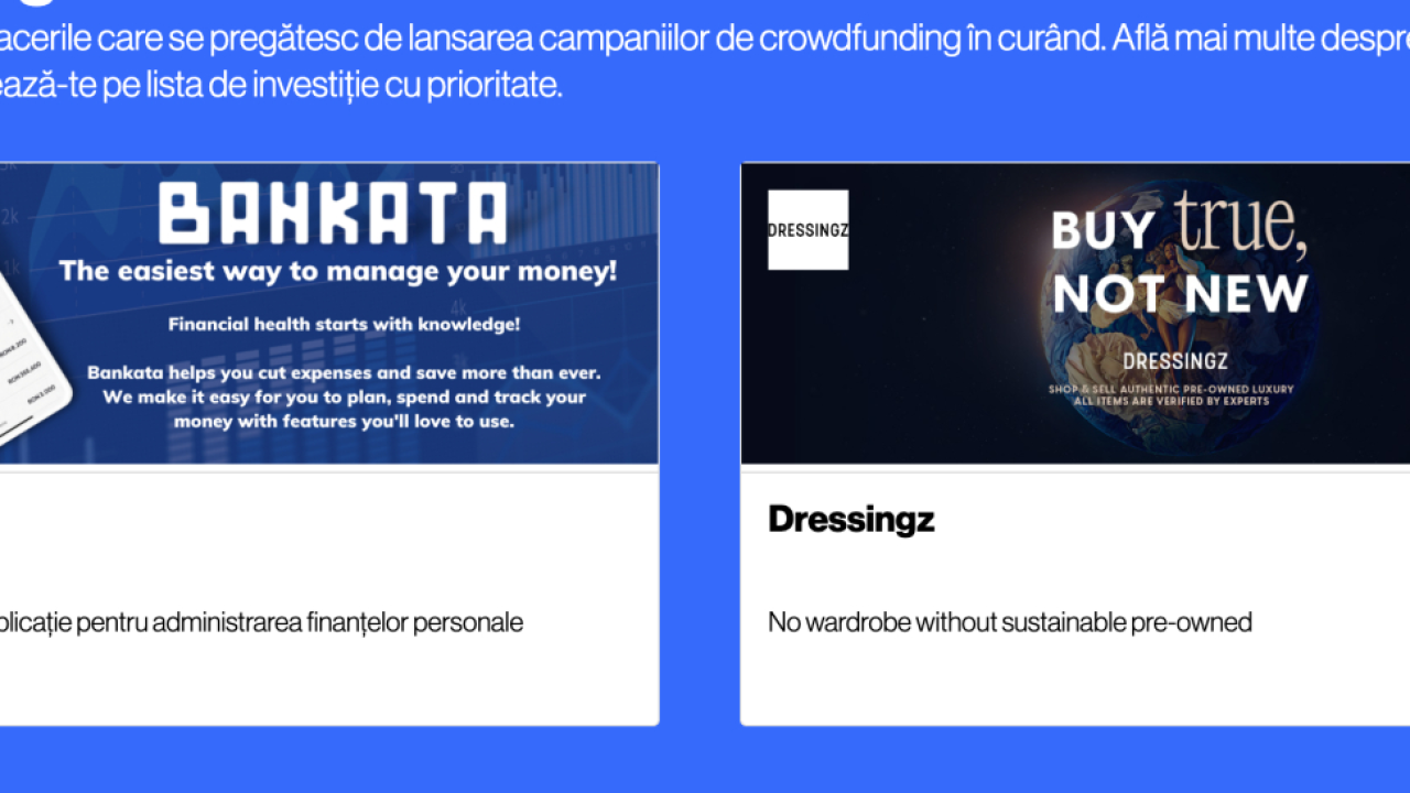 Dressingz si Bankata, campanii de finanțare pe platforma de crowdfunding Rōnin