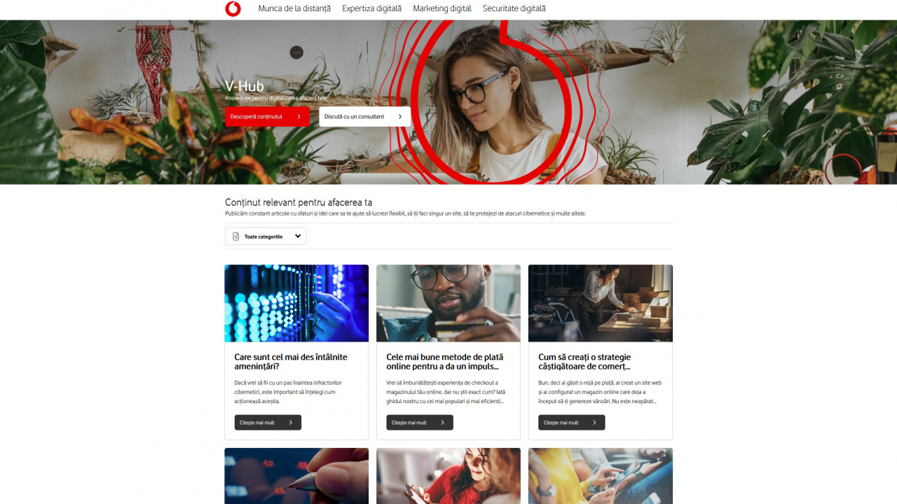 Vodafone lansează V-Hub, platformă care ajută IMM-urile cu digitalizarea