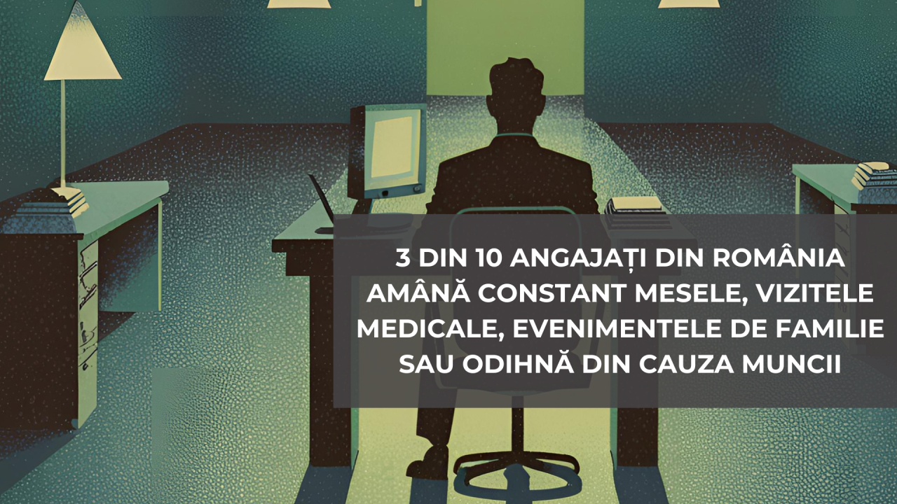 3 din 10 angajați din România amână constant lucruri personale din cauza muncii