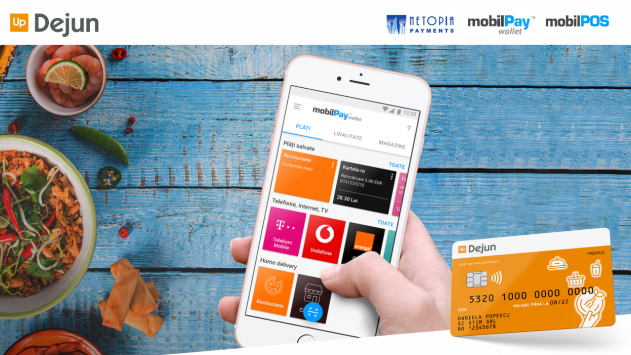 Carduri de masă integrate în aplicația Netopia ca să comanzi de la restaurante