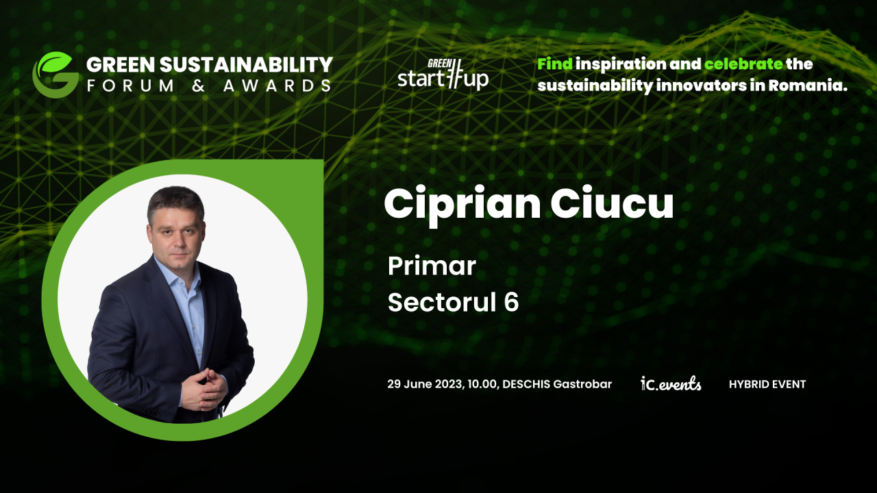 Ciprian Ciucu vine pe 29 iunie la Green Start-Up Sustainability Forum & Awards