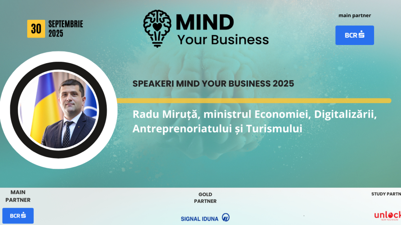 ANULAT Radu Miruță, ministrul Economiei, Digitalizării, Antreprenoriatului și Turismului, vine la Mind your Business 2025