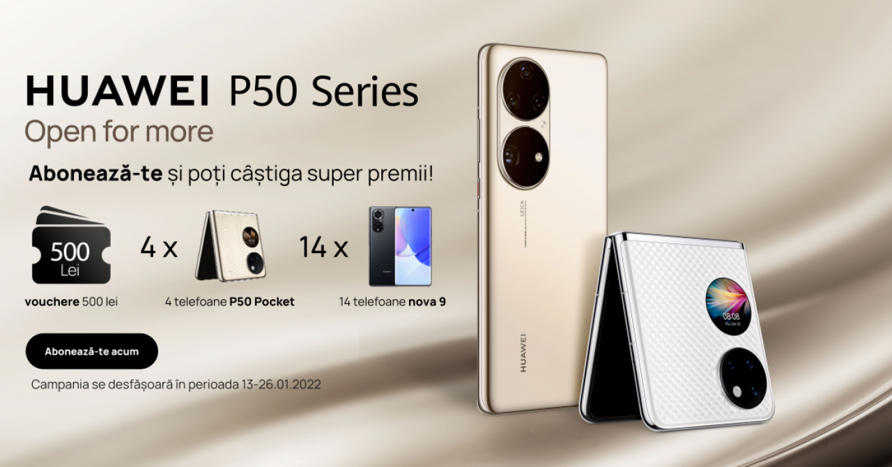 HUAWEI P50 Pro și pliabilul P50 Pocket, la precomandă pe 27 ianuarie în România