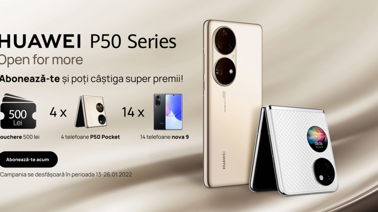 HUAWEI P50 Pro și pliabilul P50 Pocket, la precomandă pe 27 ianuarie în România