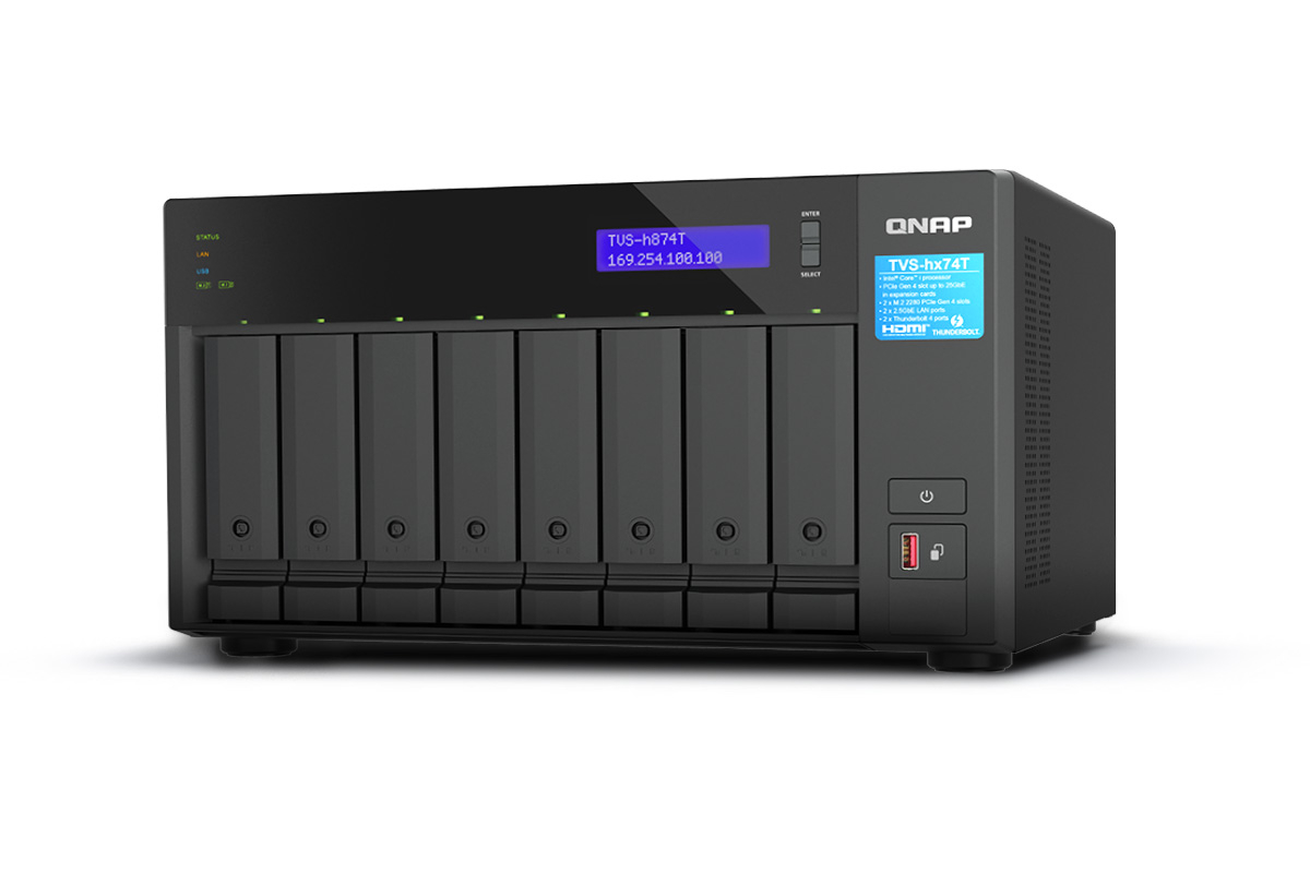 QNAP Thunderbolt 4 NAS TBS-h574TX și TVS-h874T, pentru studiouri și producție video