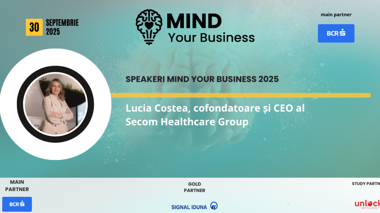 Speaker la <span class="title-highlight">Mind your Business 2025</span>: Lucia Costea, cofondatoare și CEO al Secom Healthcare Group