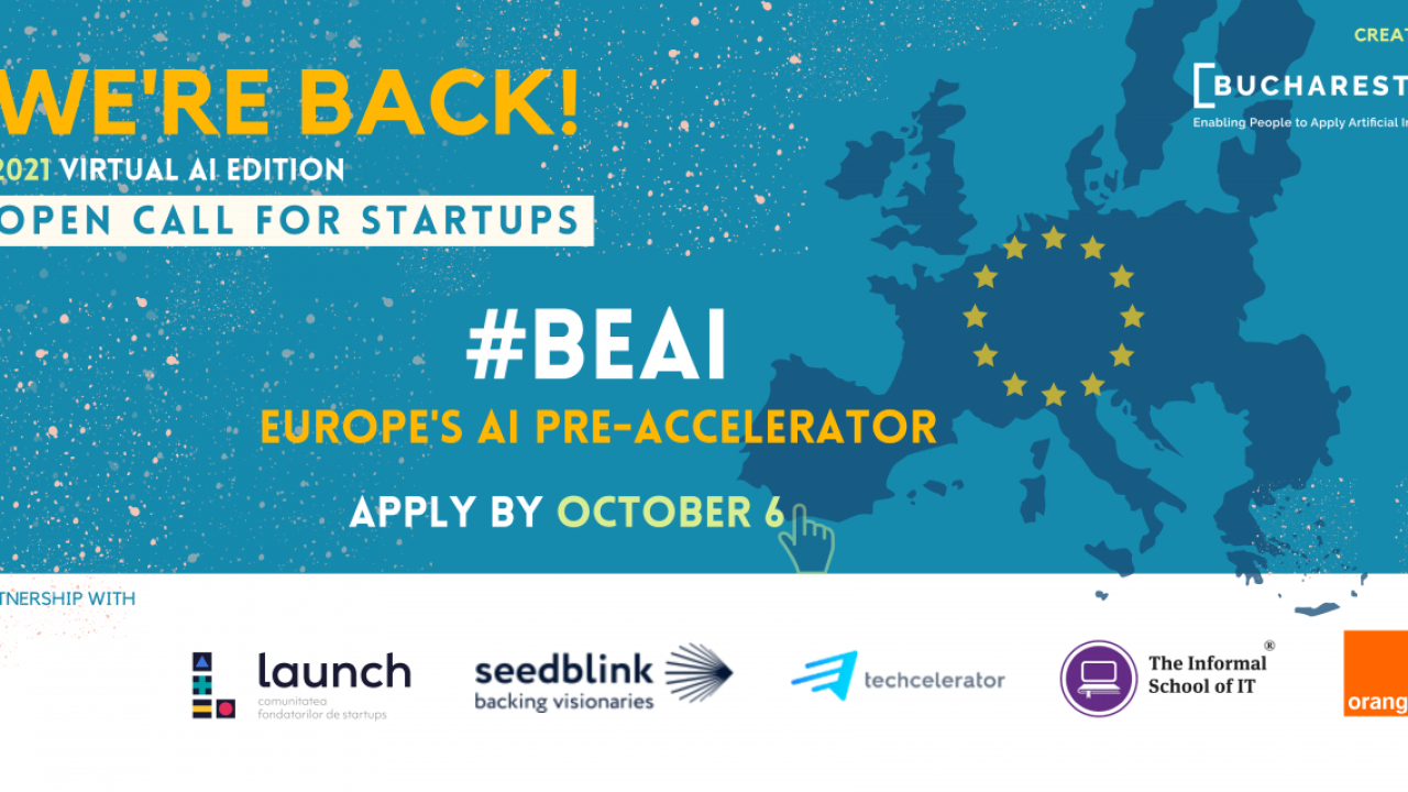 Înscrieri la pre-acceleratorul de inteligență artificială BeAI