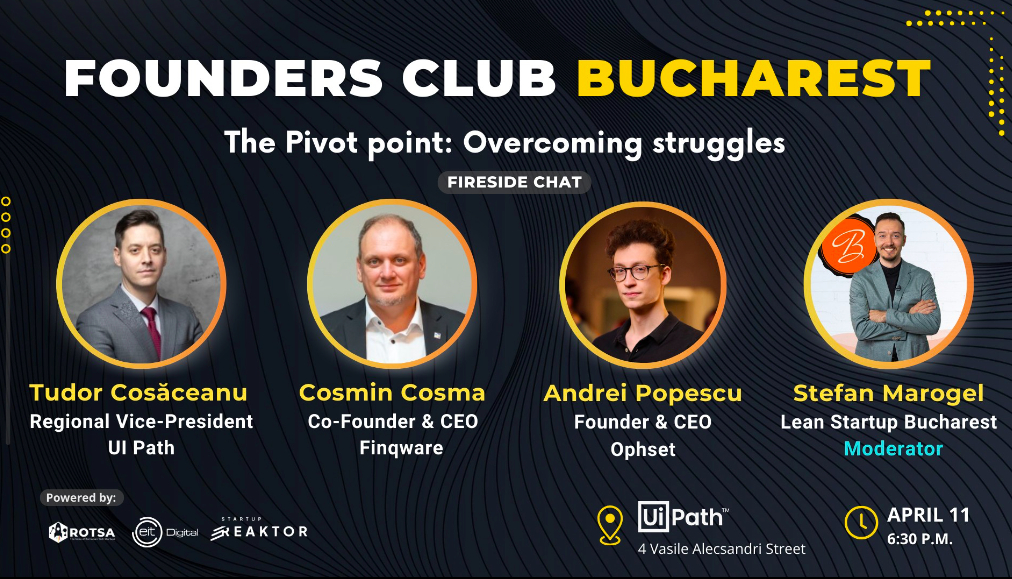 Poveștile de inovație a 3 fondatori de startups spuse la Founders Club Bucharest