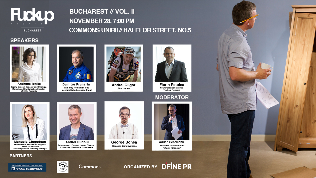 Fuckup Nights: Dumitru Prunariu îți vorbește despre ce înveți din eșec