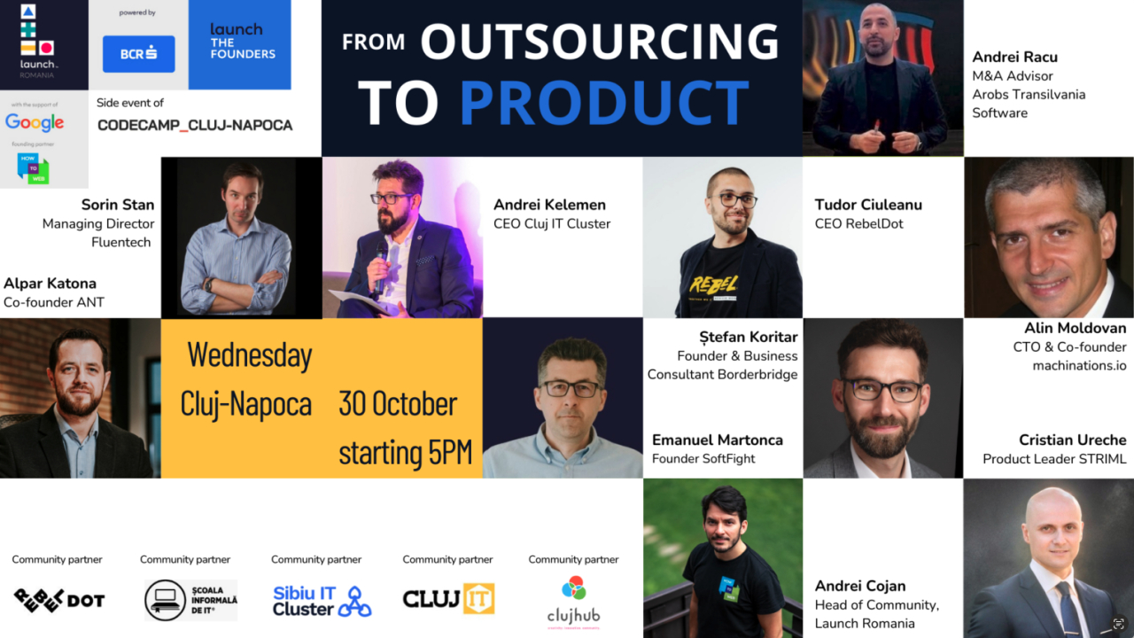 Evenimentul Launch Community Evening Cluj - de la outsourcing la produs