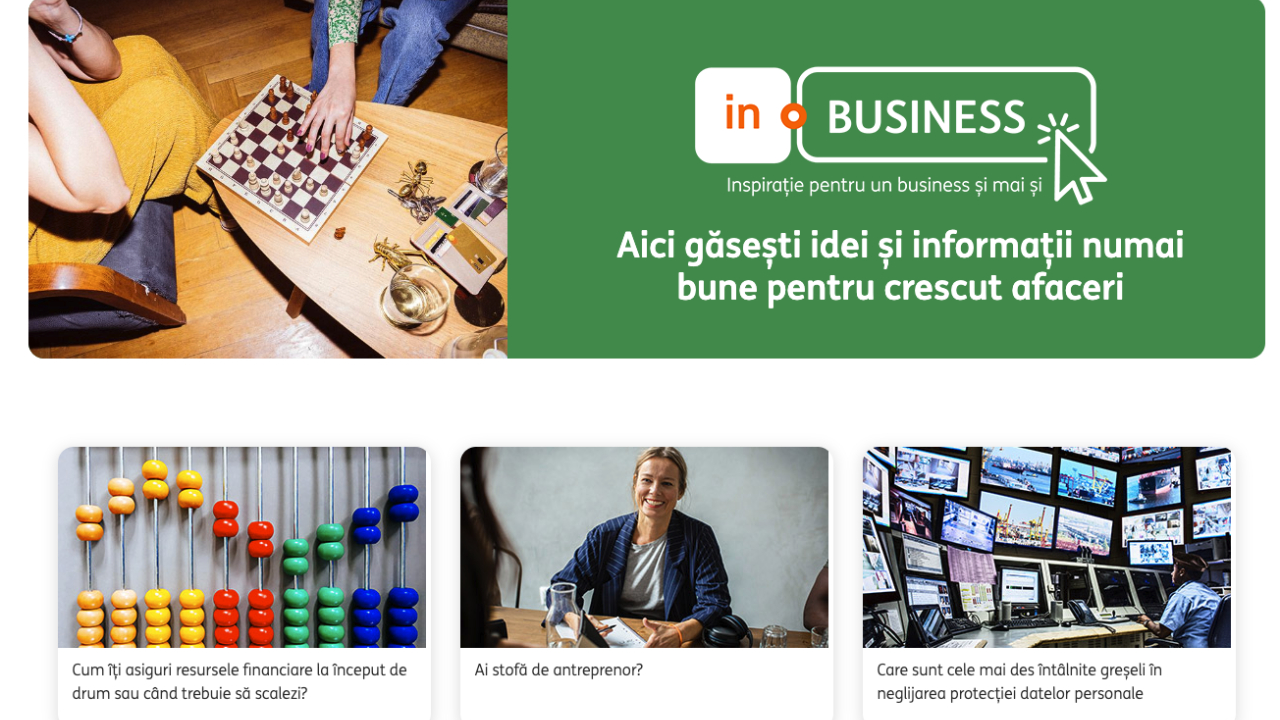 ING Bank lansează InBusiness, unde experții oferă idei concrete pentru antreprenori