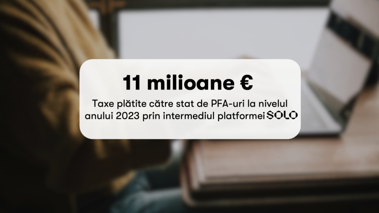 Statisticile SOLO: 11 mil. de euro din taxele utilizatorilor săi PFA la buget