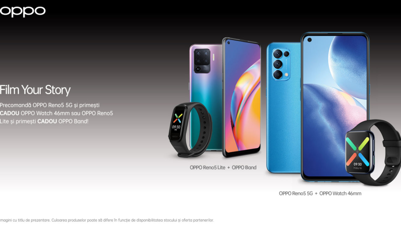 Smartphone-urile din seria OPPO Reno5 intră la vânzare în magazinele din România