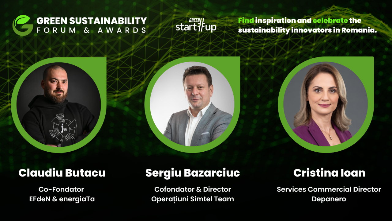 Green Start-Up Sustainability Forum & Awards 2023: drumul la independență energetică e cu energie verde