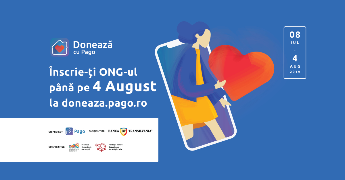 Pago, funcționalitate pentru donații către ONG-uri