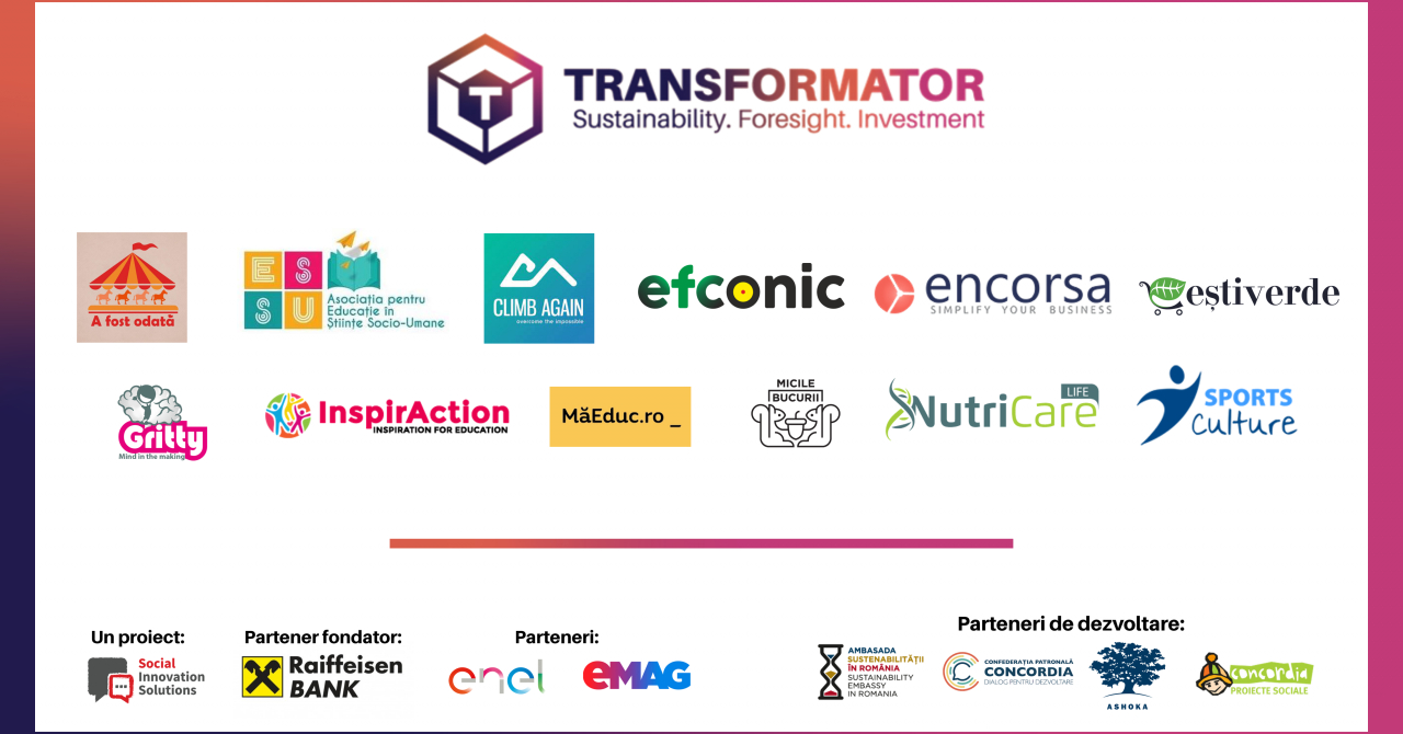 Echipe selectate în Transformator, program de suport pentru ONG-uri & startups