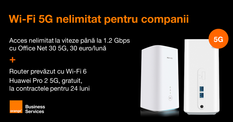 5G pentru companii. Orange anunță  primul router Wi-Fi 5G pentru business-uri