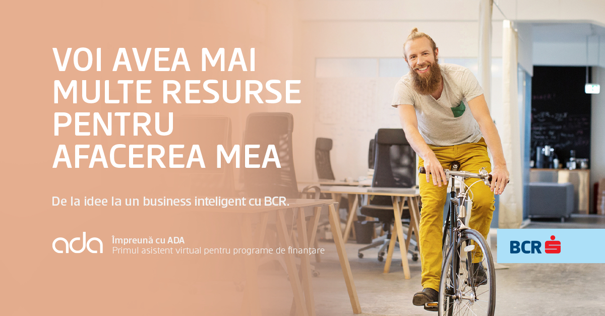 Programe de finanțare pentru antreprenori accesibile prin asistentul virtual ADA de la BCR