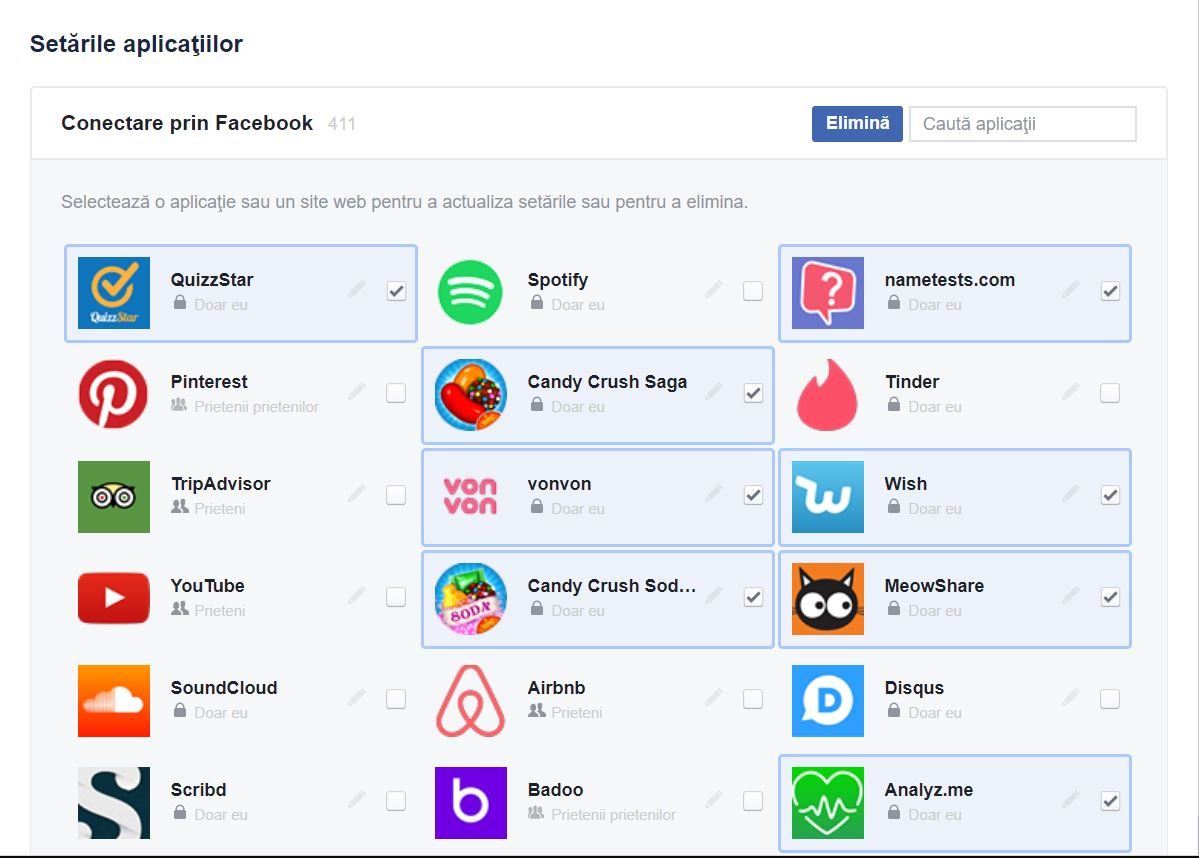 Facebook te lasă să deconectezi ”la grămadă” aplicațiile terțe