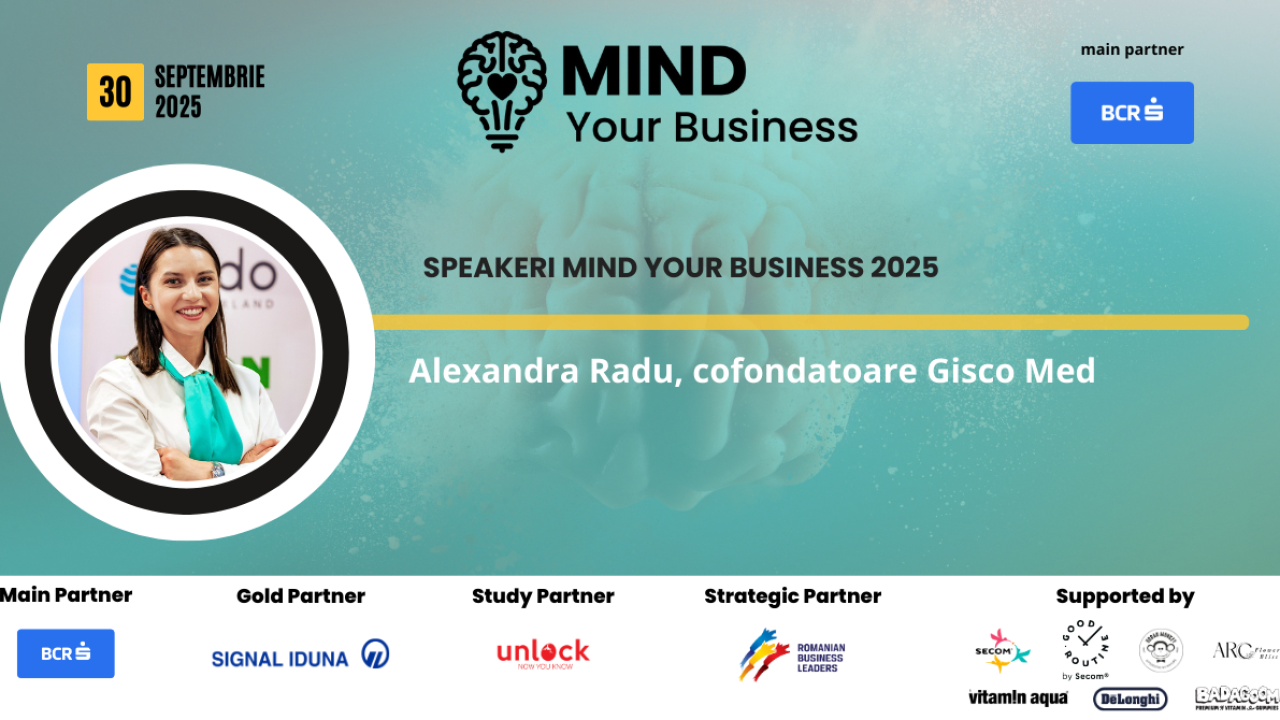 Speaker la Mind your Business 2025: Alexandra Radu, cofondatoare Gisco Med