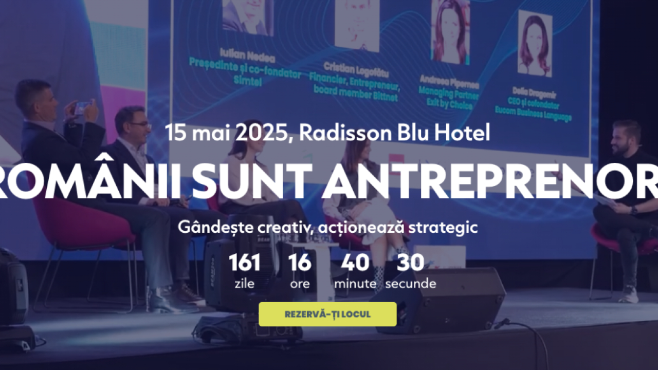 Înscrieri deschise la competiția Românii sunt antreprenori. Are loc pe 15 mai