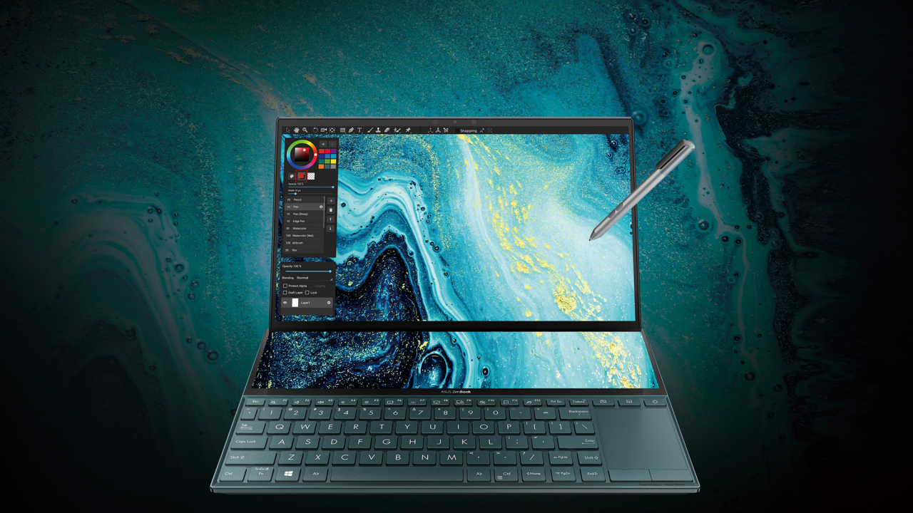 Noul laptop Asus ZenBook Duo cu touchscreen&două ecrane, disponibil în România