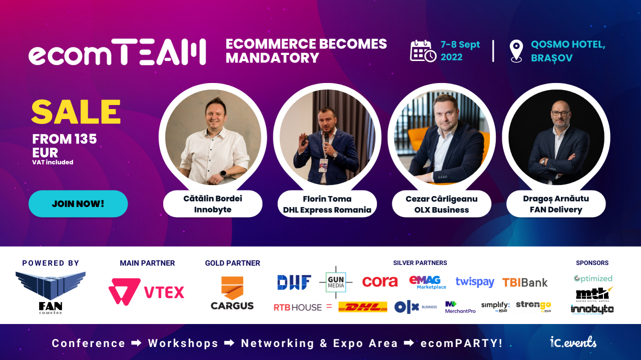 ecomTEAM 2022: Ce workshop-uri ți-am pregătit și cum arată lista de specialiști pe care îi întâlnești la eveniment