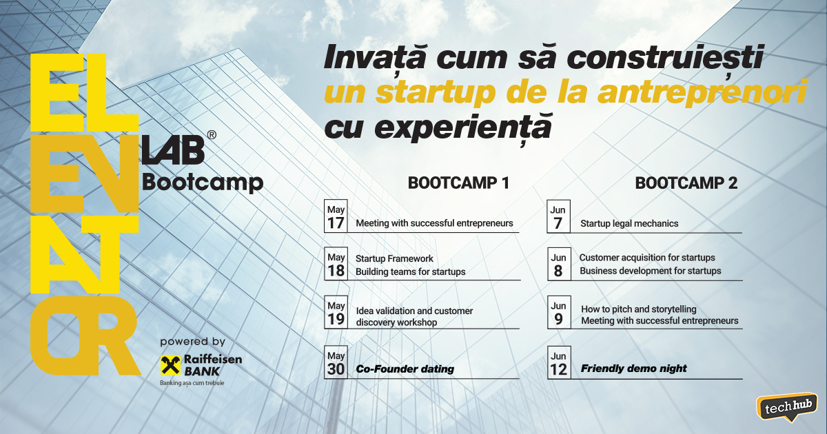 Elevator Lab Bootcamp - program educațional pentru fintech-uri