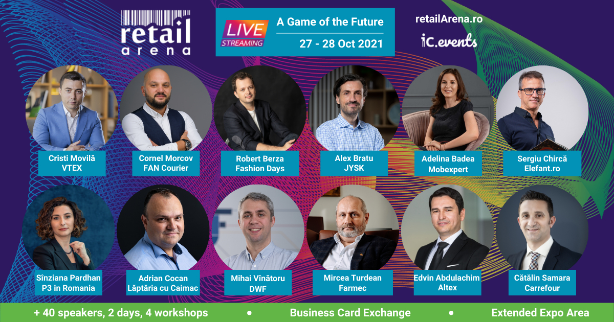 Peste 40 de experți în retail și eCommerce vin la retailArena 27 și 28 octombrie