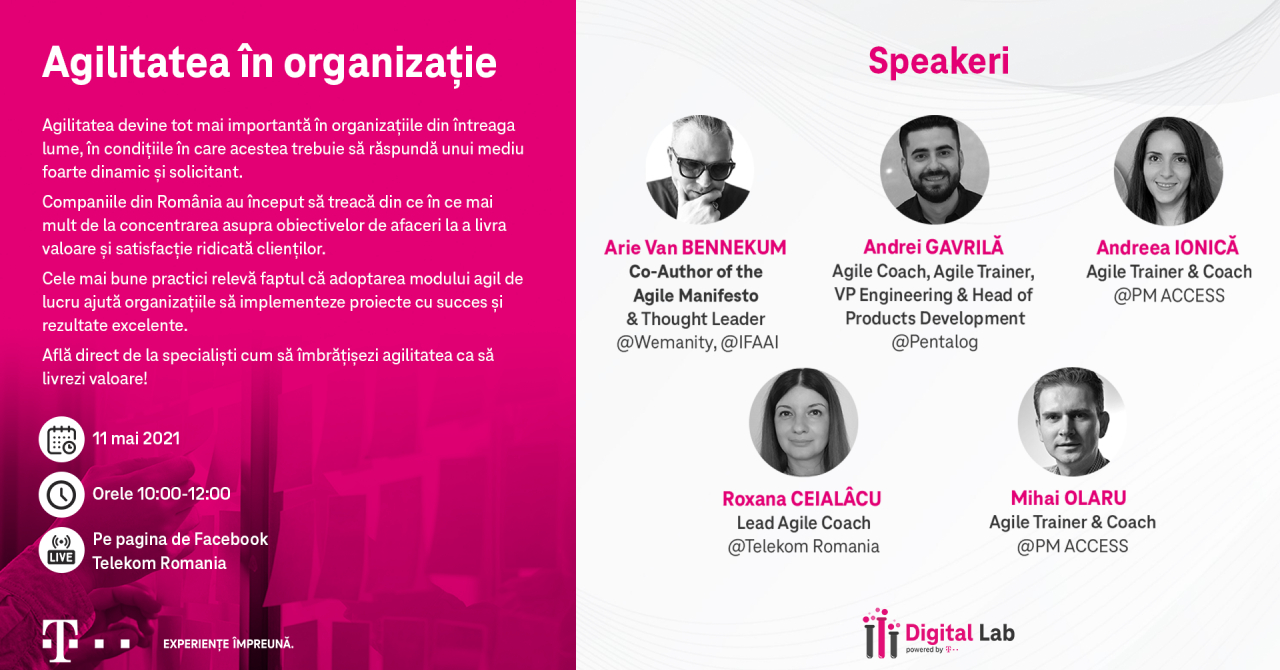 Conferință digitală gratuită: ”Agilitatea în organizație”