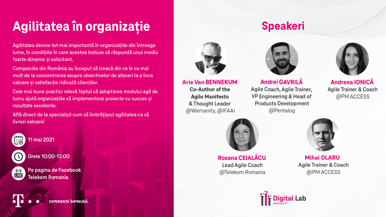 Conferință digitală gratuită: ”Agilitatea în organizație”