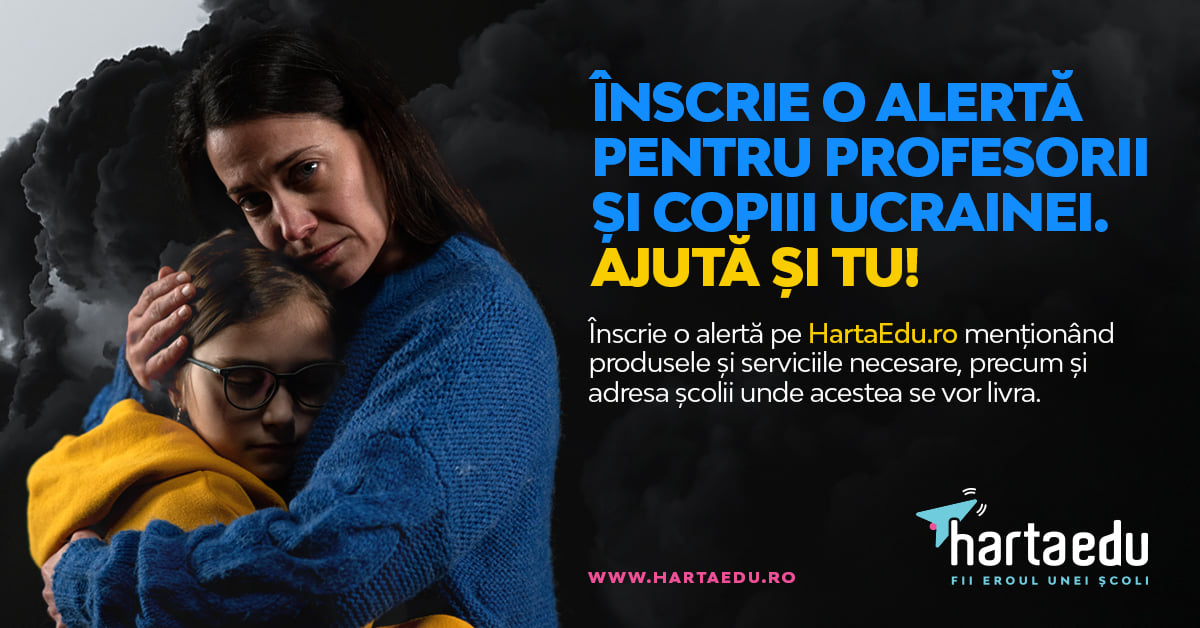 HartaEdu ajută școlile care au devenit centre de suport pentru refugiați