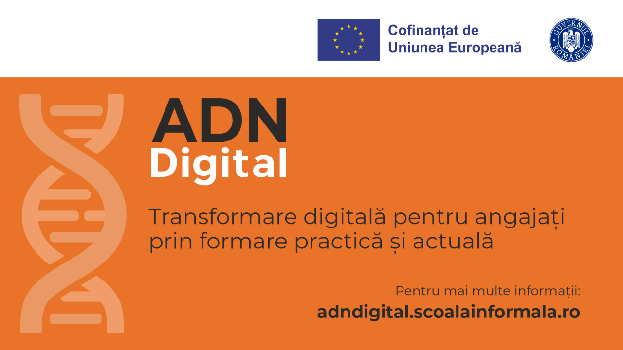 Oportunitate pentru companii: ADN Digital – Program de formare profesională gratuită pentru angajații din IT și domenii conexe