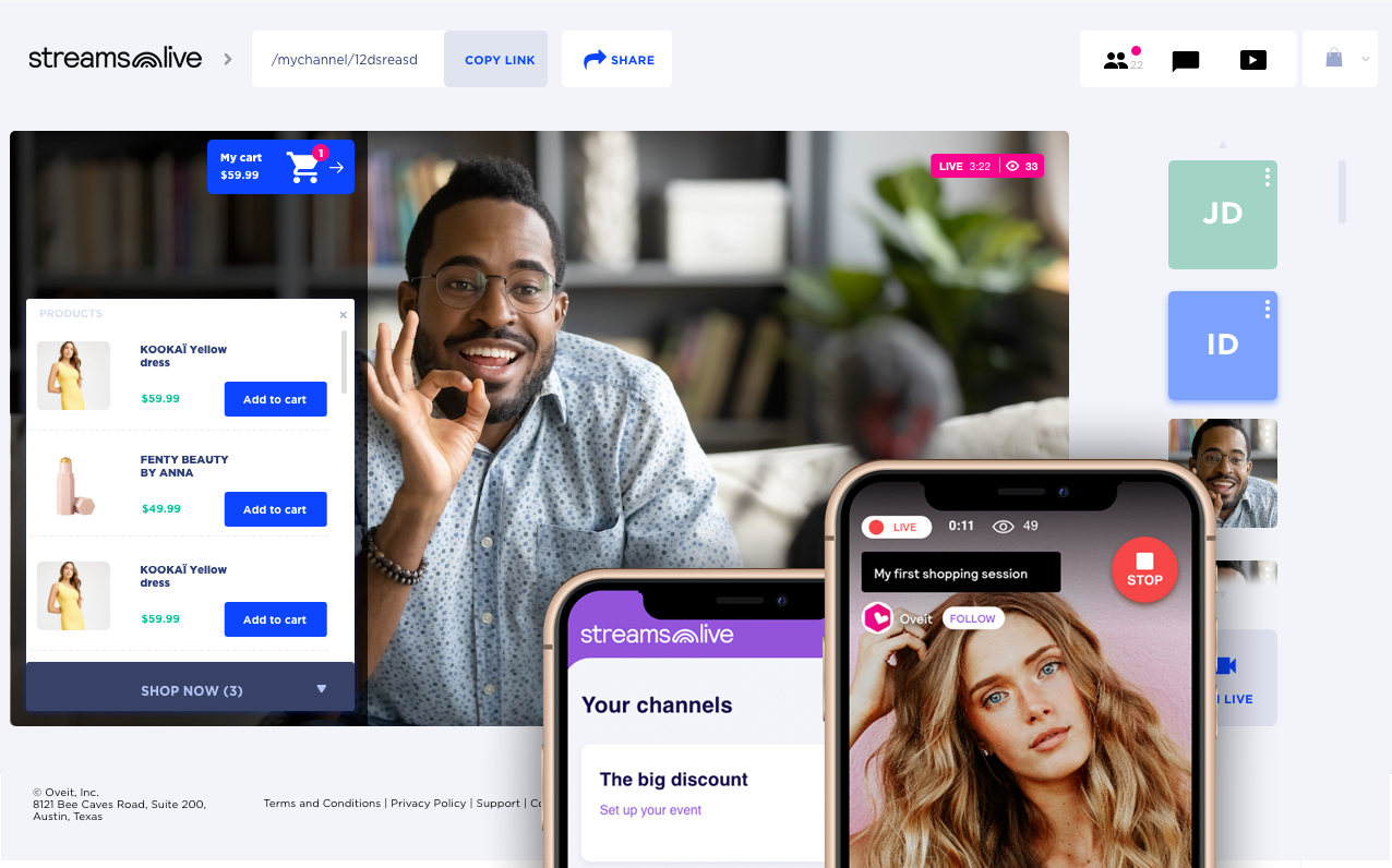 Soluția de Live Stream Shopping românească de la Oveit, integrare cu Shopify