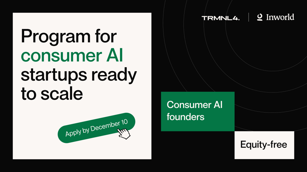 Equity-free consumer AI accelerator to help scale startups from thousands to 100M+ users