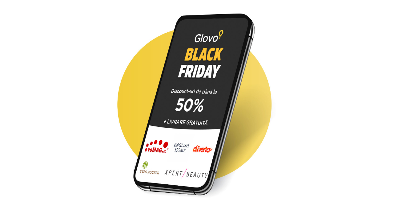 Black Friday la Glovo: reduceri de până la 50%  în 7 orașe din țară