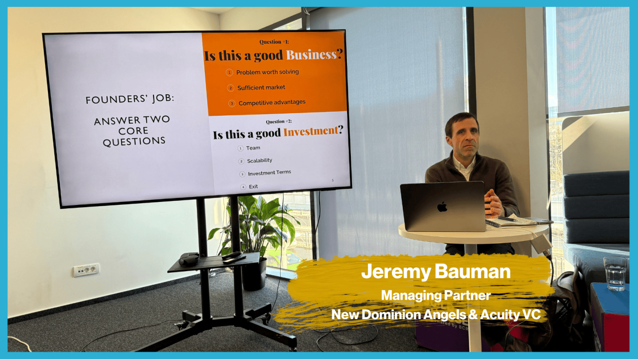 Jeremy Bauman, managing partner, New Dominion Angels și Acuity VC și investitor activ