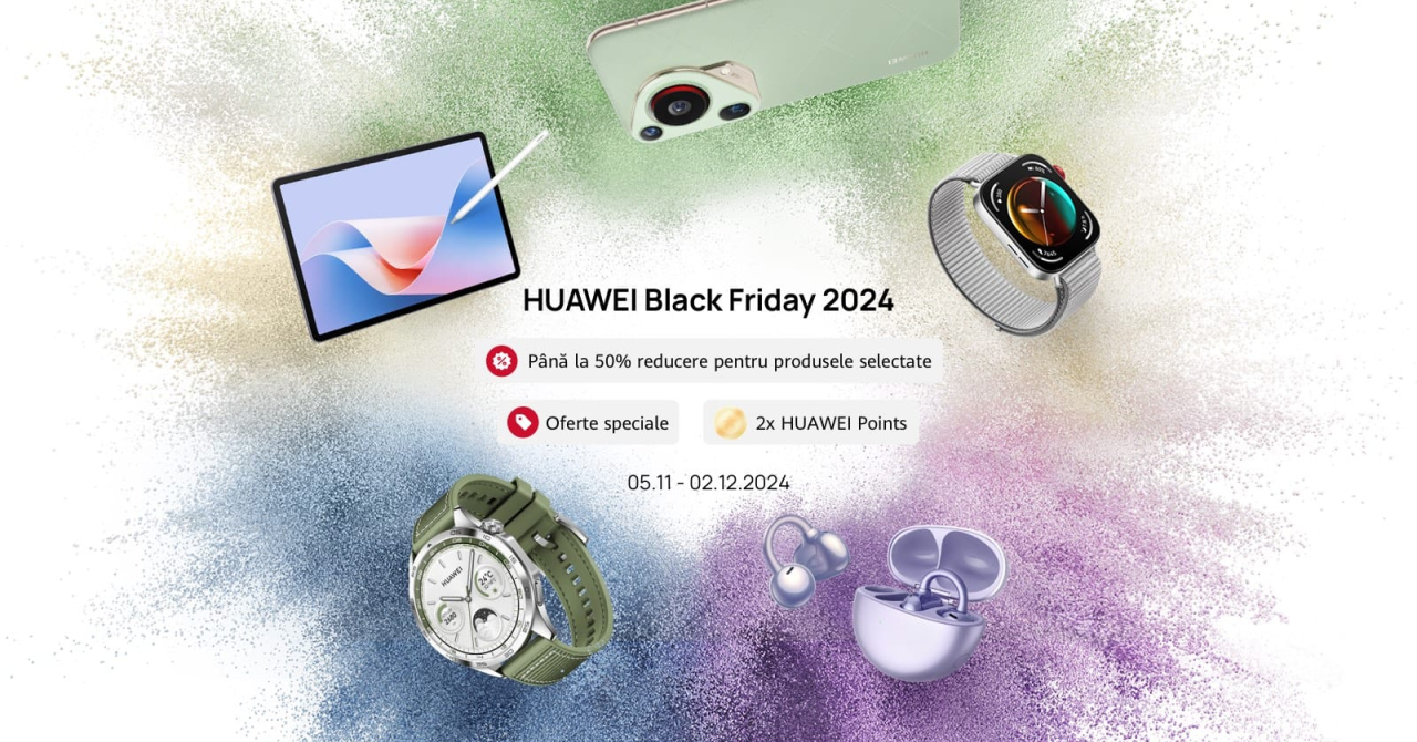 Huawei organizează Black Friday până pe 2 decembrie pe site-ul oficial