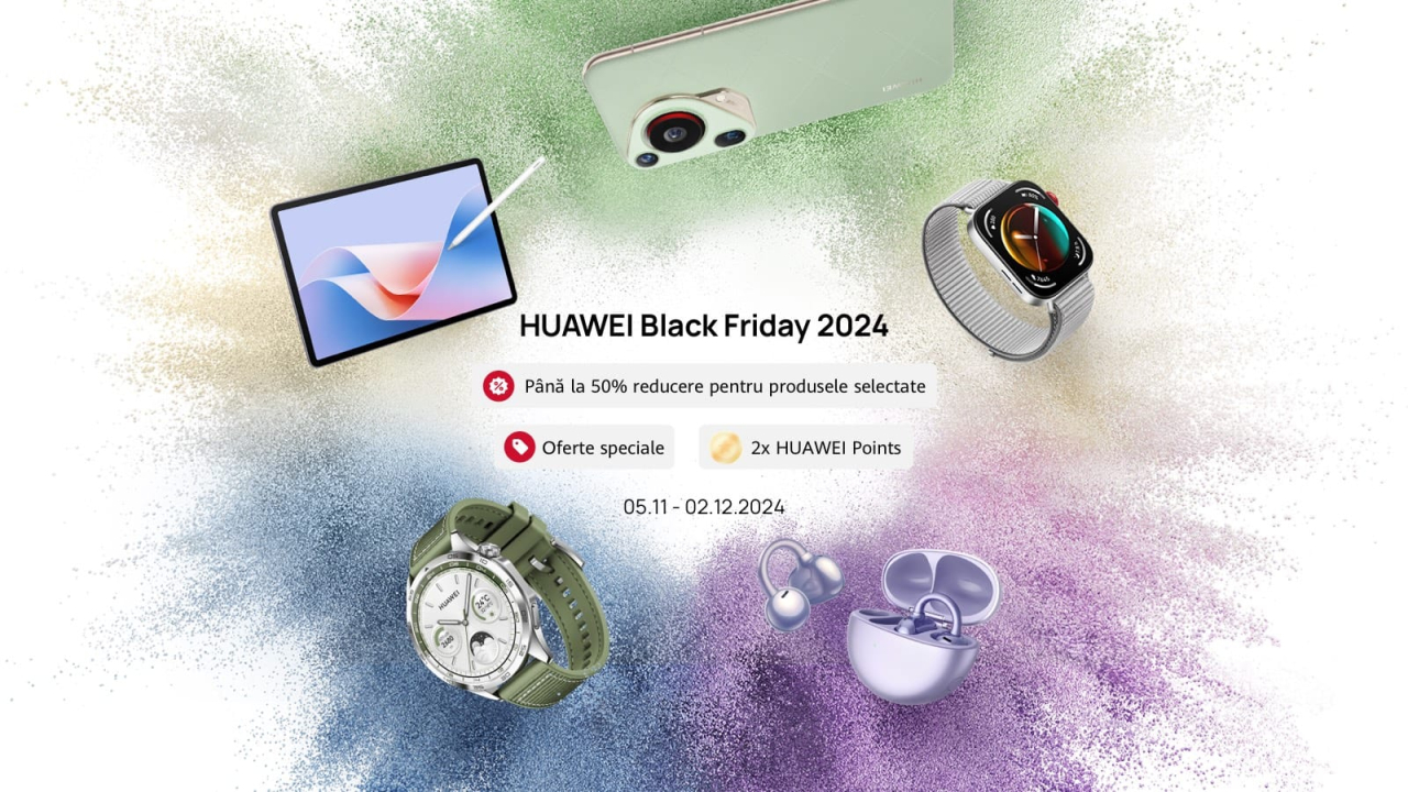 Huawei organizează Black Friday până pe 2 decembrie pe site-ul oficial