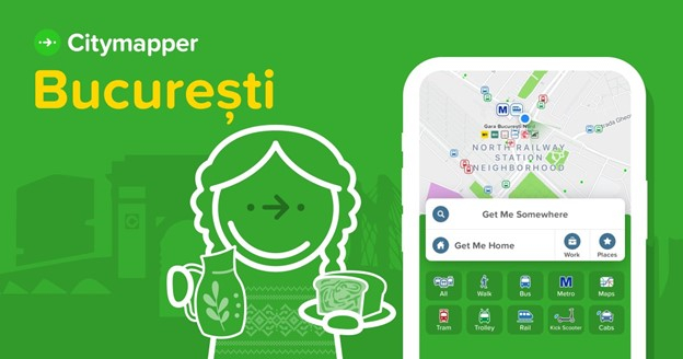 Aplicația de navigare fără mașină, Citymapper, lansare oficială în București