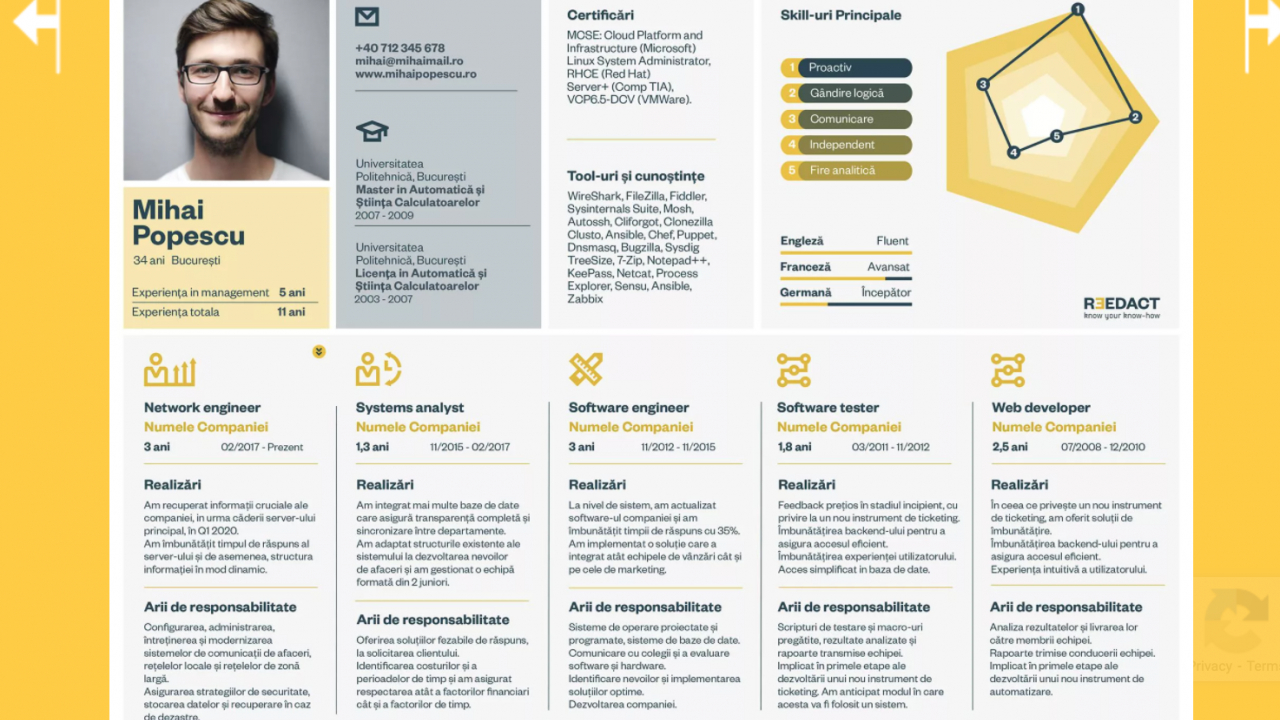 Reedact, platforma unde structurezi CV-ul într-o pagină cu accent pe abilități