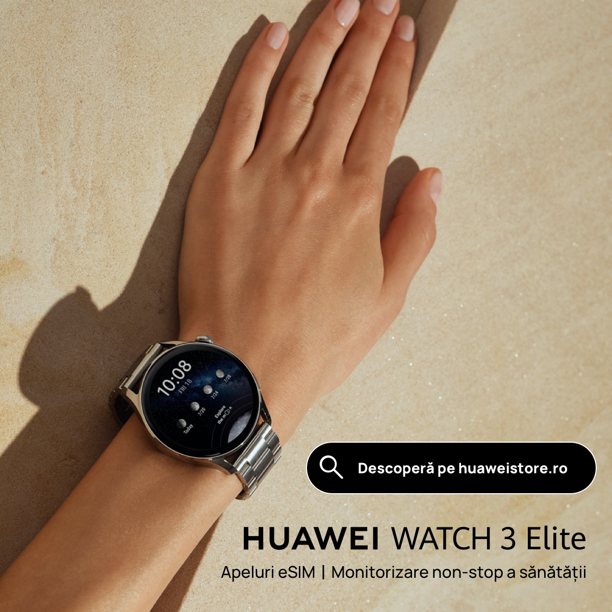 Smartwatch Huawei Watch 3 Elite, la vânzare cu o pereche de căști cadou. Preț