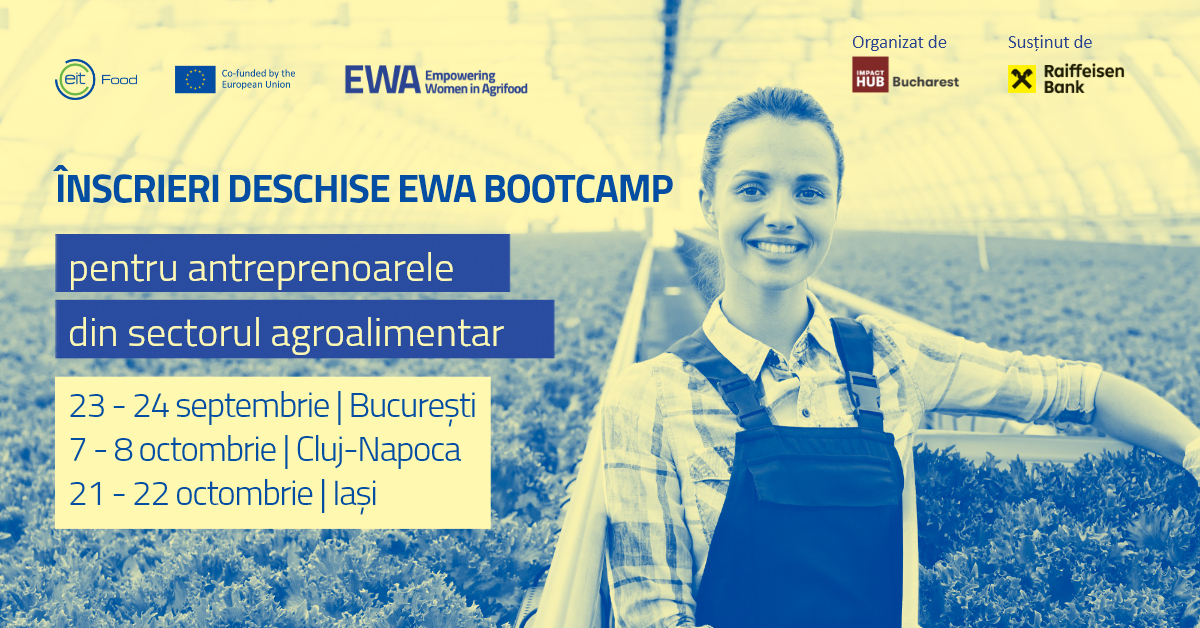 EWA Bootcamp pentru antreprenoare din agrifood: workshop-uri în 3 orașe