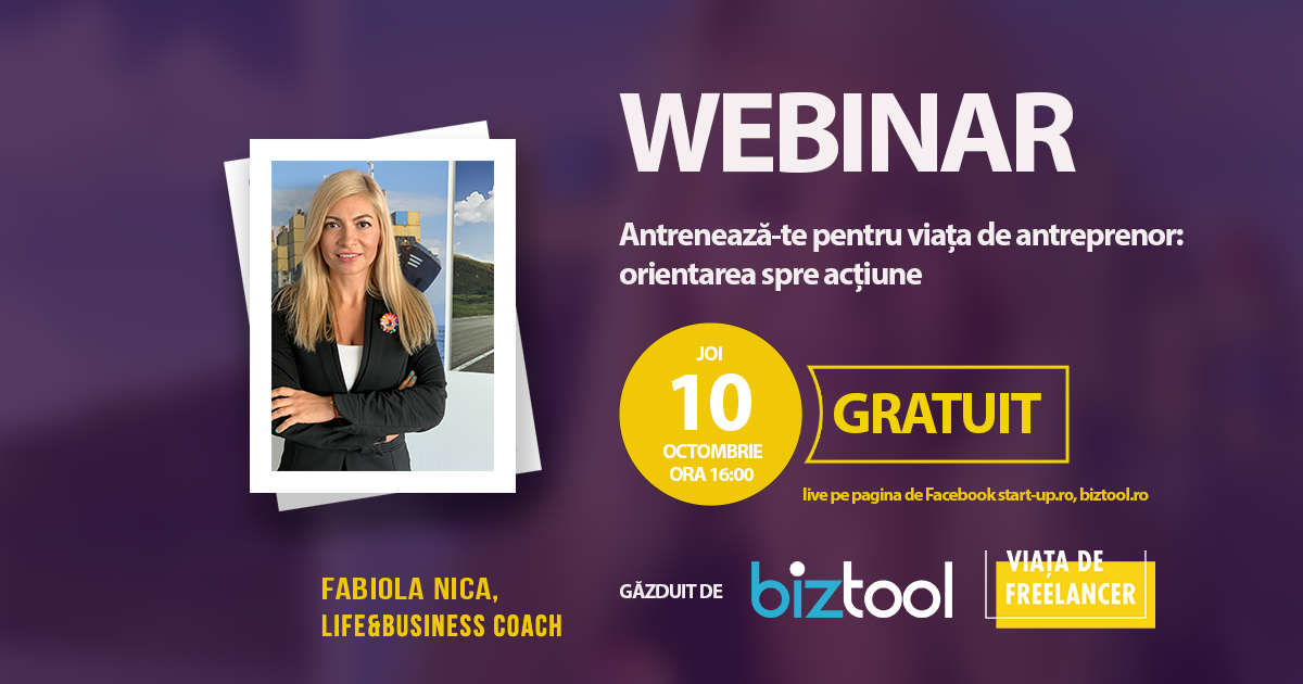 BizTool.ro, webinar gratuit: antrenează-te pentru viața de antreprenor