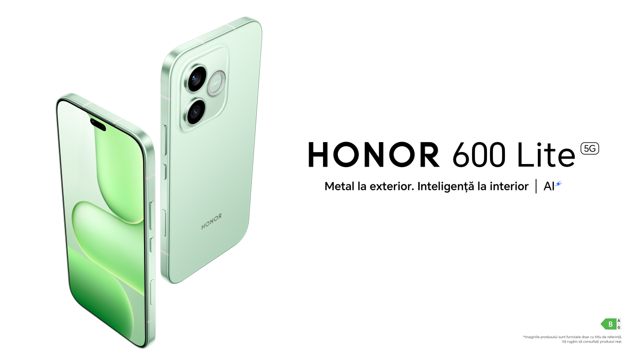 HONOR 600 Lite se lansează cu design metalic și baterie mare la un preț accesibil