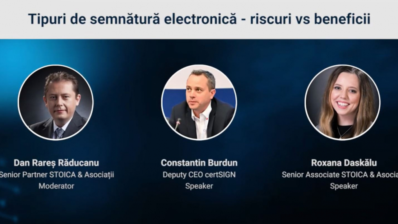 certSIGN organizează seria de webinarii „Dreptul și transformarea digitală”.