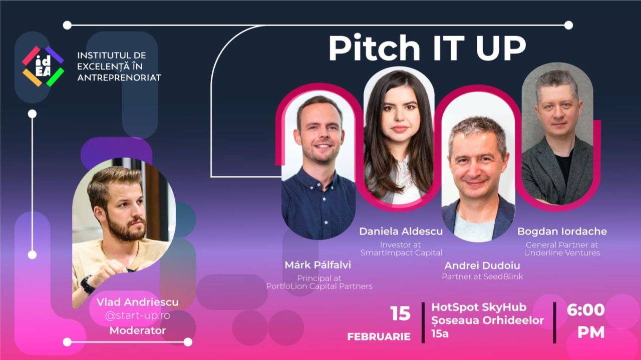 Portfolion VC, SmartImpact sau SeedBlink vin la Pitch It UP pe 15 februarie